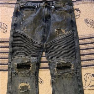 PacSun ripped biker jeans